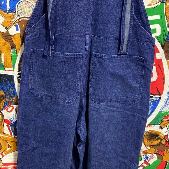 Rare Vintage Starter Los Angeles Lakers Purple Stonewashed Denim Overalls/Jumper - Picture 3 of 9